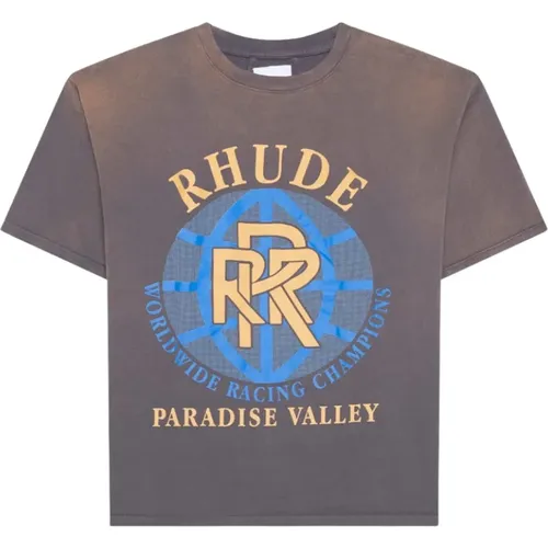 Vintage Grey Paradise Valley Tee , male, Sizes: XL, L, M - Rhude - Modalova