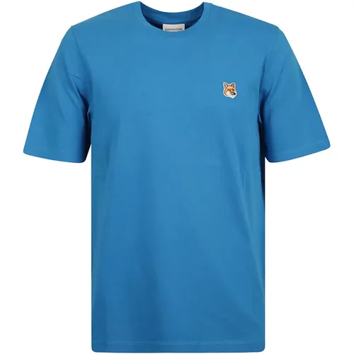 Fuchskopf Patch T-Shirt , Herren, Größe: XL - Maison Kitsuné - Modalova