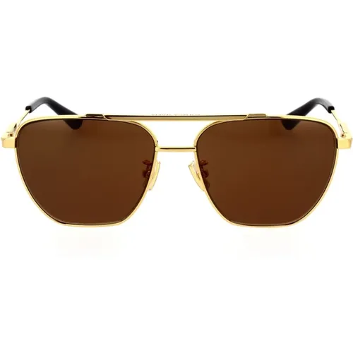 Contemporary Metal Sunglasses Bv1236S 002 , male, Sizes: 57 MM - Bottega Veneta - Modalova
