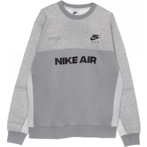 Air Brushed-Back Crewneck Sweatshirt , Herren, Größe: XL - Nike - Modalova