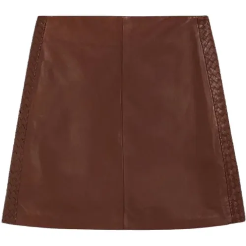 Leather Mini Skirt Flared Silhouette , female, Sizes: 4XS, 2XS, 3XS - Max Mara - Modalova