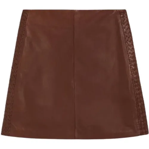 Leather Mini Skirt Flared Silhouette , female, Sizes: S, 4XS, 2XS, M, XS, 3XS - Max Mara - Modalova