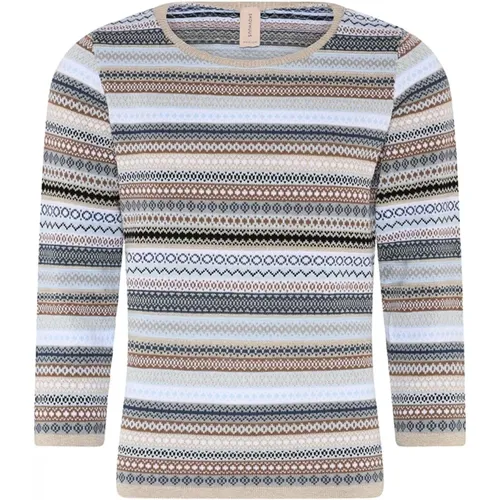 Gestreifter Pullover in Bark Beige , Damen, Größe: XL - Skovhuus - Modalova