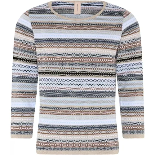 Striped Pullover Sweater in Bark Beige , female, Sizes: M, L, S, XL - Skovhuus - Modalova