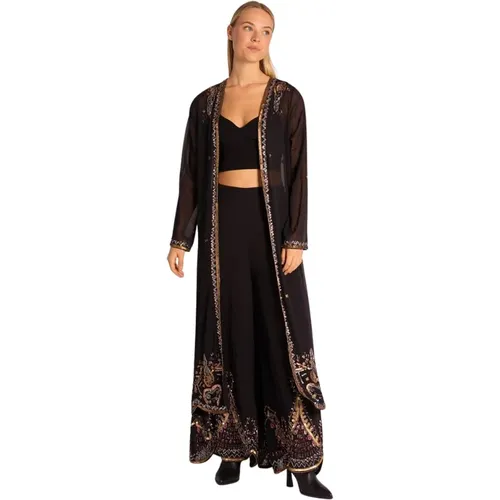 Long beaded kimono , female, Sizes: L, S, M - Alma en Pena - Modalova