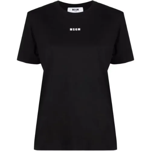 Schwarzes Micro Logo T-Shirt , Damen, Größe: M - MSGM - Modalova