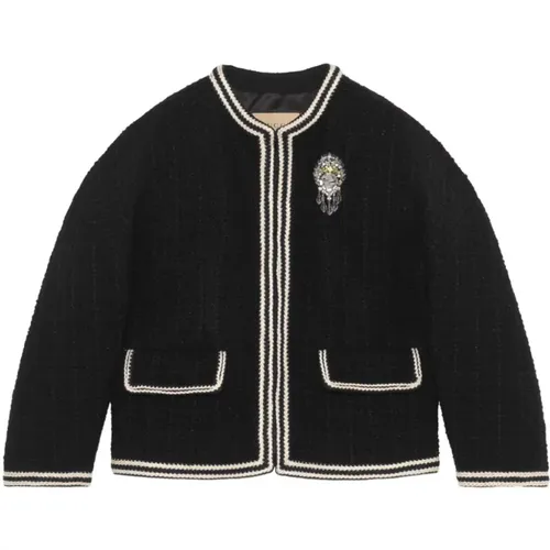 Mix Boucle Tweed Wool Jacket , female, Sizes: L - Gucci - Modalova