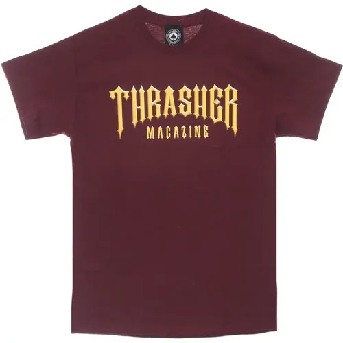 Maroon Logo Tee Short Sleeve T-shirt , unisex, Sizes: M, S, XL, L - Thrasher - Modalova