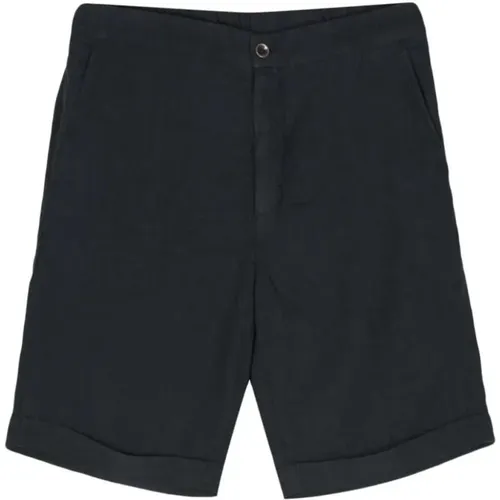 Midnight Linen Bermuda Shorts , male, Sizes: XL - PESERICO - Modalova