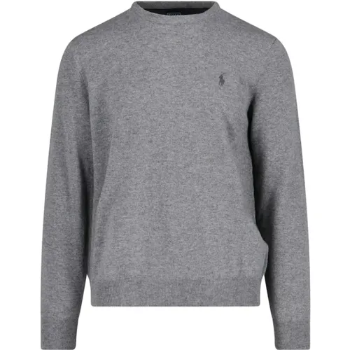 Polo Pullover Grau , Herren, Größe: XL - Ralph Lauren - Modalova