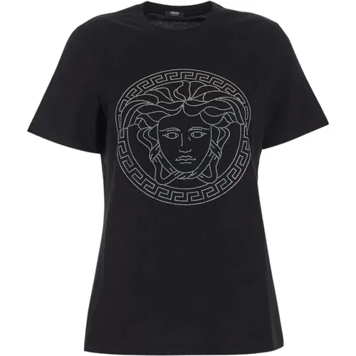 Kurzarm Baumwoll T-shirt Versace - Versace - Modalova