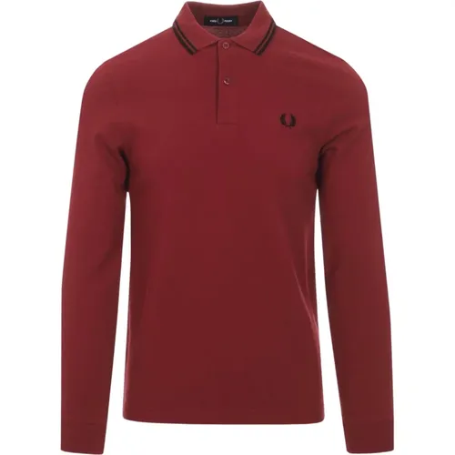 Long Sleeve Polo with Double Line , male, Sizes: S - Fred Perry - Modalova