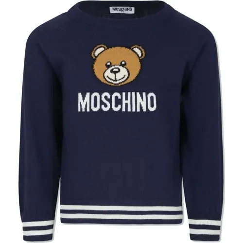 Jacquard Teddy Langarm Baumwolltop - Moschino - Modalova