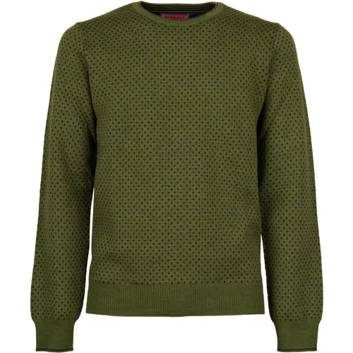 Grüner Lily-Motiv Wollpullover - Gallo - Modalova