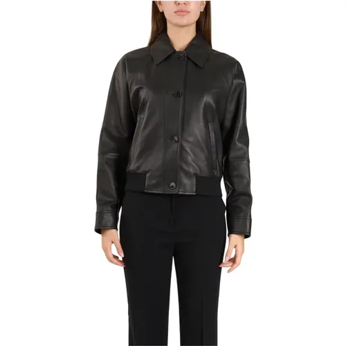 Leather Jacket Muscari Model , female, Sizes: XS, M - Max Mara Studio - Modalova