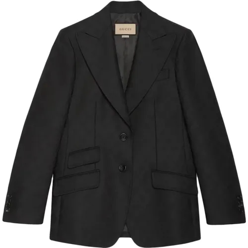 Wool Signature Jacket with Dart Detailing , female, Sizes: XS - Gucci - Modalova
