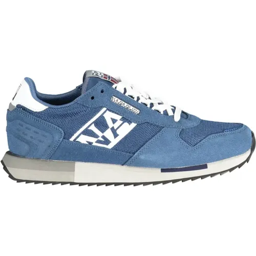 Blaue Polyester-Sneaker mit Schnürsenkeln und Logo , Herren, Größe: 44 EU - Napapijri - Modalova