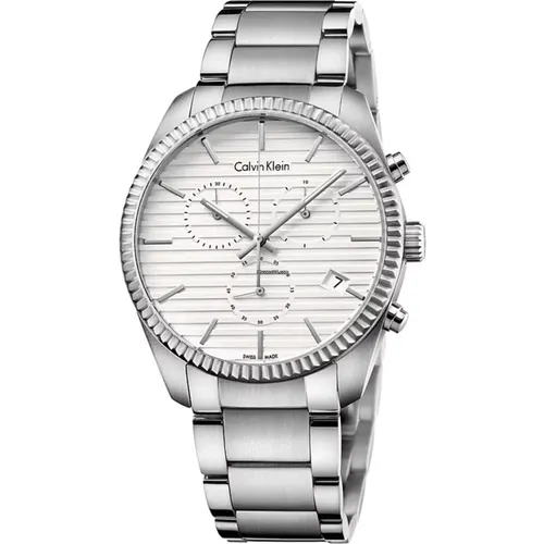 Silver Quartz Watch - K5R37146 , male, Sizes: ONE SIZE - Calvin Klein - Modalova