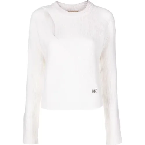 Wool Sweater with Keyhole Cut-Out , female, Sizes: M, L - Michael Kors - Modalova