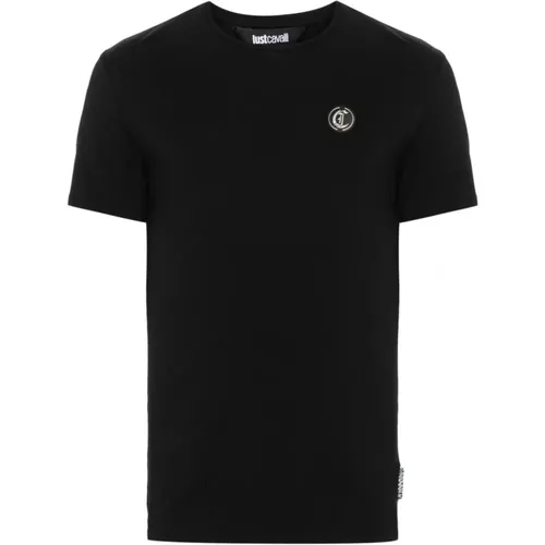 Schwarzes Logo T-Shirt , Herren, Größe: S - Just Cavalli - Modalova