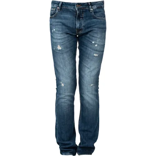 Slim Fit Reißverschluss Detail Jeans , Herren, Größe: W31 L34 - Guess - Modalova