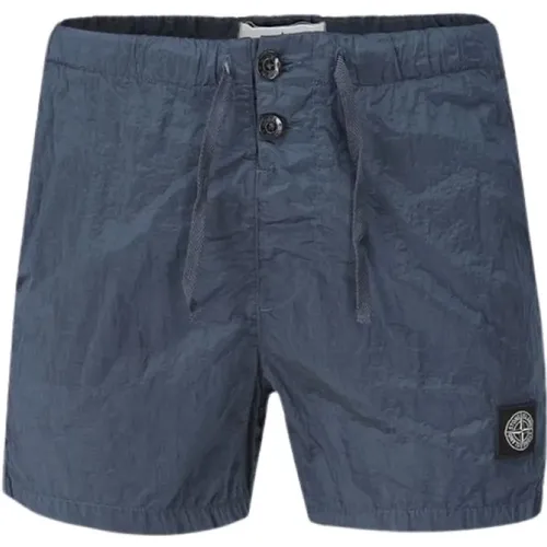 Dunkelblaue Badehose mit Logo-Stickerei - Stone Island - Modalova