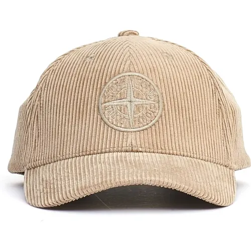 Blue Corduroy Cap Men's Accessories , male, Sizes: ONE SIZE - Stone Island - Modalova