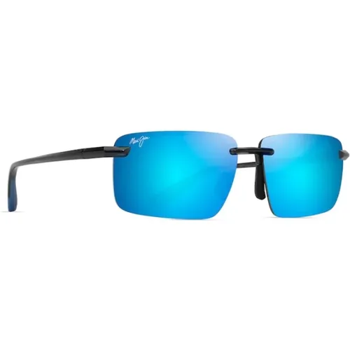 Polarisierte Sonnenbrille Laulima Blau Glänzend , unisex, Größe: ONE Size - Maui Jim - Modalova