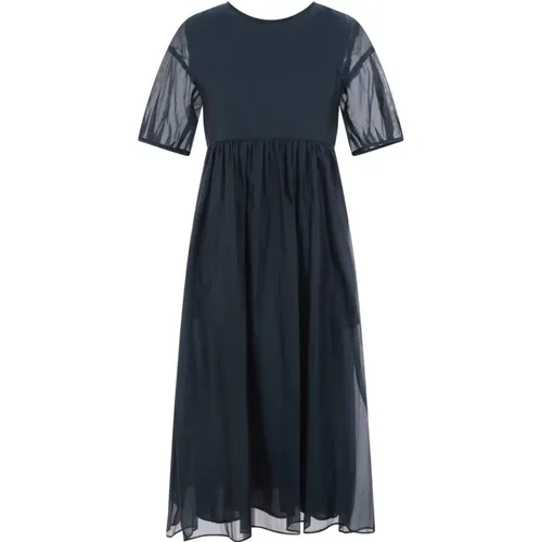 Voile Dress with Pleated Waist and Invisible Pockets , female, Sizes: S, L - Max Mara - Modalova