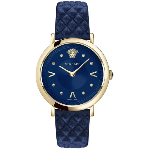 Chic Leather Gold Steel Watch , female, Sizes: ONE SIZE - Versace - Modalova