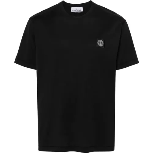 Compass Patch Logo T-Shirt in , male, Sizes: L, S - Stone Island - Modalova