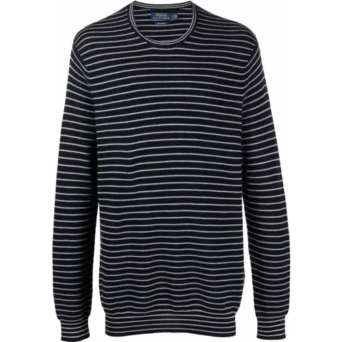Blauer Gestreifter Pullover Sweatshirt Casual Stil , Herren, Größe: S - Polo Ralph Lauren - Modalova