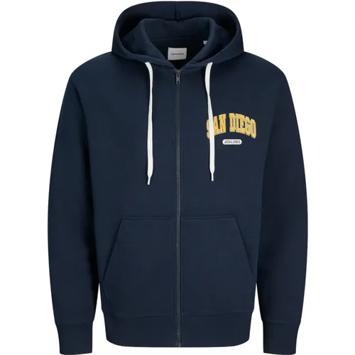 Sportlicher Zip-Through Hoodie , Herren, Größe: XL - jack & jones - Modalova