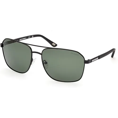 Polarized Green Sunglasses Se6366-02R , male, Sizes: 65 MM - Skechers - Modalova