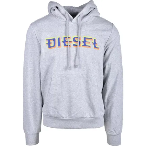 Hellgrauer Sweatshirt für Männer , Herren, Größe: S - Diesel - Modalova