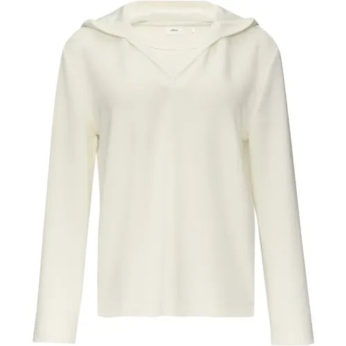 Kapuzenshirt mit Satin-Details , Damen, Größe: L - s.Oliver - Modalova