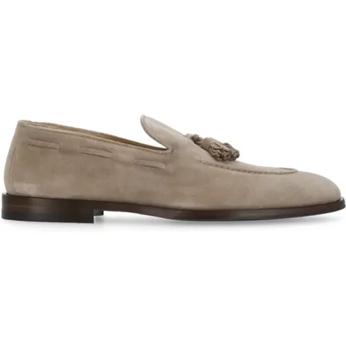 Suede Leather Loafers with Tassel Detail , male, Sizes: 9 UK, 6 UK - BRUNELLO CUCINELLI - Modalova