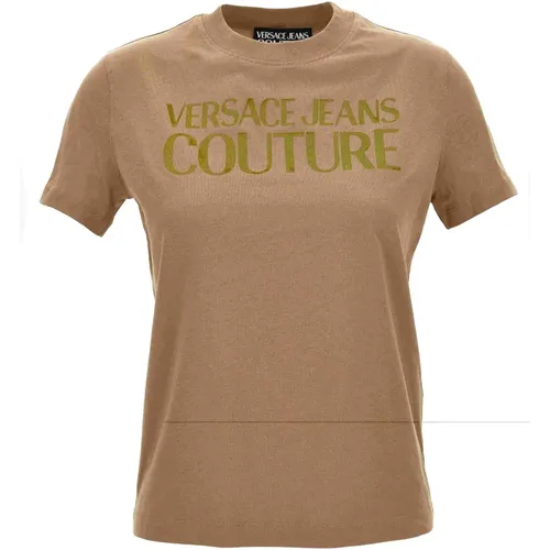 Braune T-Shirts und Polos für Frauen , Damen, Größe: 2XS - Versace - Modalova