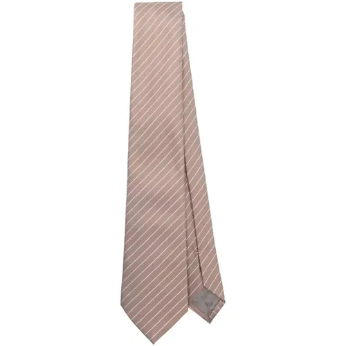 Beiger Gewebter Jacquard Krawatte , Herren, Größe: ONE Size - Emporio Armani - Modalova