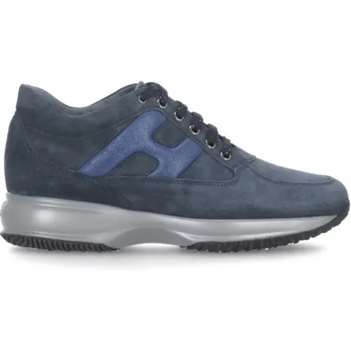 Blaue Wildleder Sneakers für Frauen , Damen, Größe: 36 1/2 EU - Hogan - Modalova