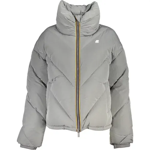 Graue Jacke mit Taschen und langen Ärmeln , Damen, Größe: XS - K-way - Modalova