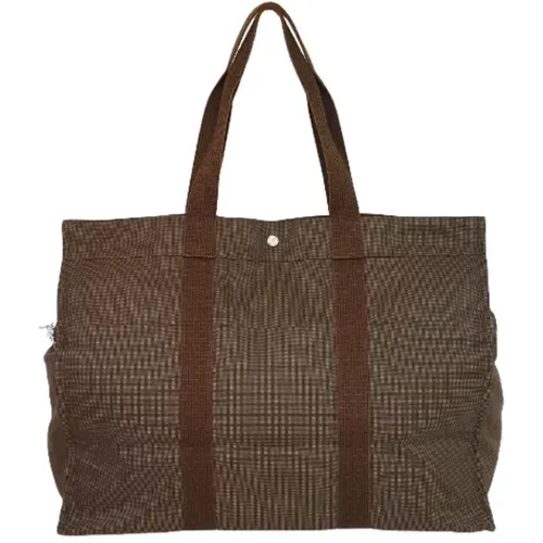 Pre-owned Canvas shoppers , female, Sizes: ONE SIZE - Hermès Vintage - Modalova