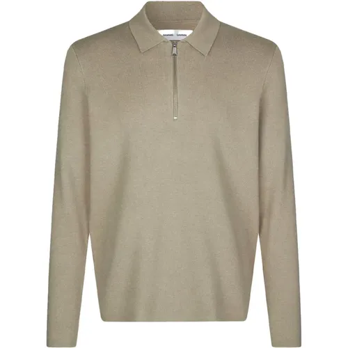 Klassischer Polo Zip Sweater Umweltfreundliche Viskose , Herren, Größe: L - Samsøe Samsøe - Modalova