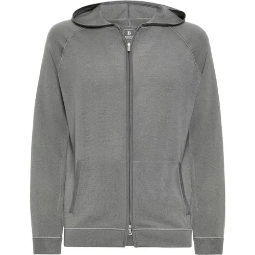 Merinowoll-Full-Zip-Hoodie,Merino Wool Full Zip Hoodie - Boggi Milano - Modalova