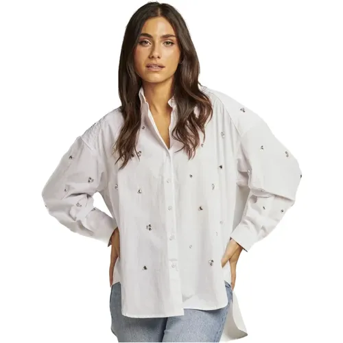 Rhinestone Poplin Shirt , female, Sizes: M - Alma en Pena - Modalova