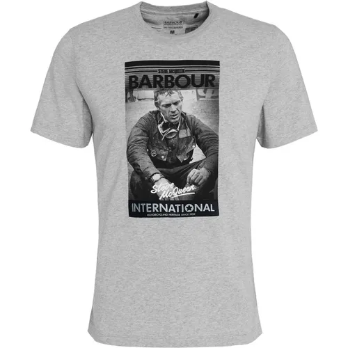 Steve McQueen Mount T-Shirt Grey Marl , male, Sizes: L, M, XL - Barbour - Modalova