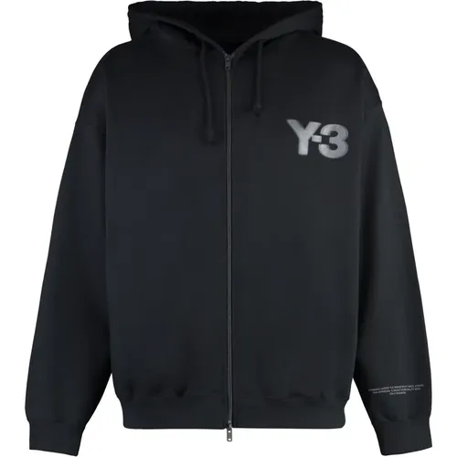 Kontrastierender Logo Full Zip Hoodie , Herren, Größe: S - Y-3 - Modalova