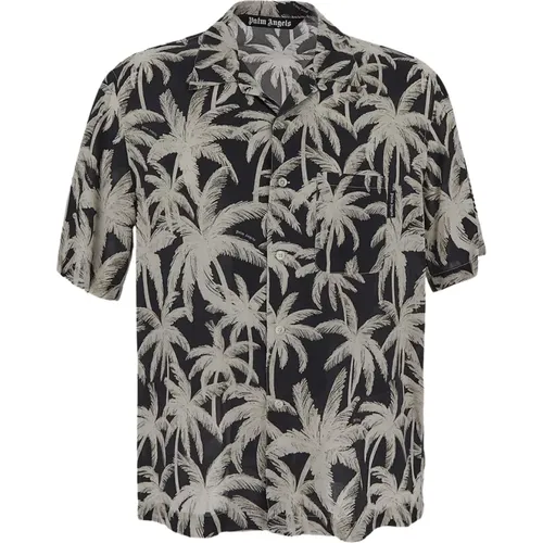 Allover Palm Shirt aus Viskose , Herren, Größe: M - Palm Angels - Modalova