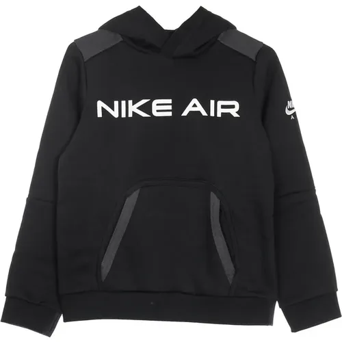 Schwarze/DK Smoke Grey/Weiße Air Hoodie , Herren, Größe: M - Nike - Modalova