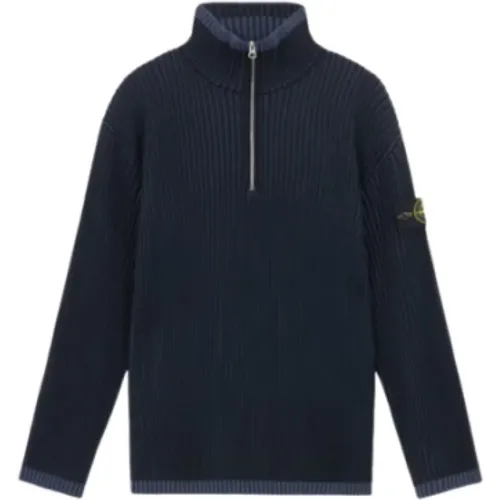 Wollpullover mit Reißverschluss , Herren, Größe: M - Stone Island - Modalova